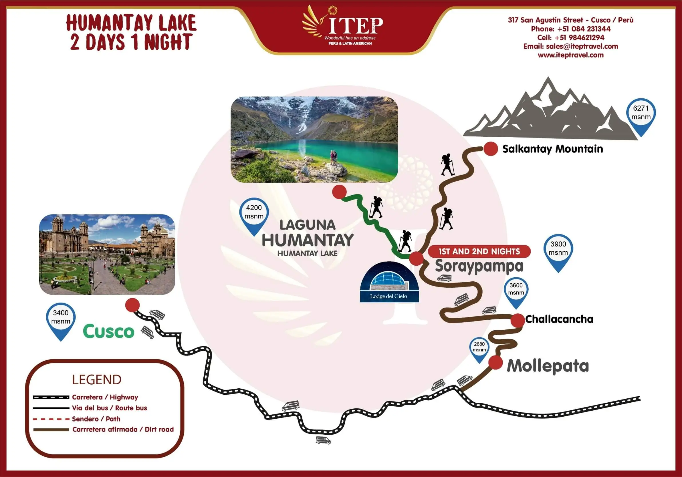 MAPA DE LAGUNA HUMANTAY TREKKING 2 DIAS 1 NOCHE